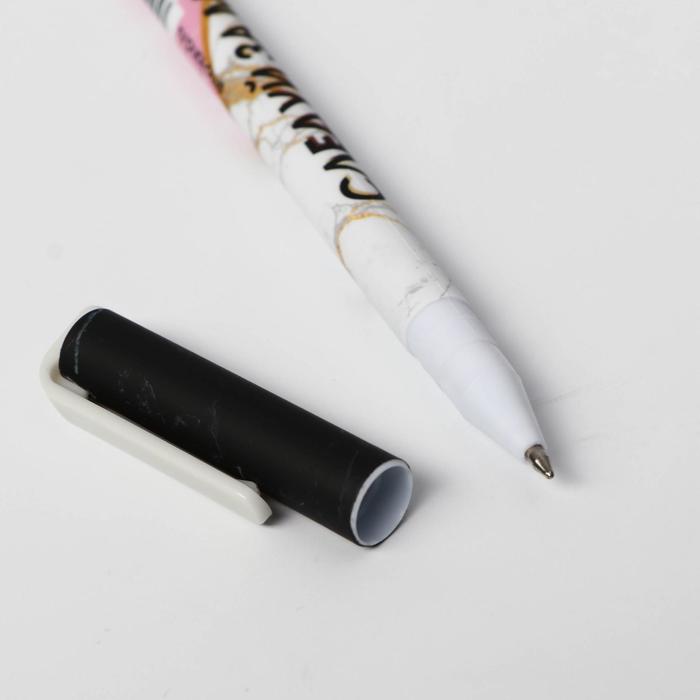 Ручка шариковая синяя паста 0.7 мм с колпачком «Следуй за мечтой» пластик софт-тач, цена за 1шт - фото 1911533291