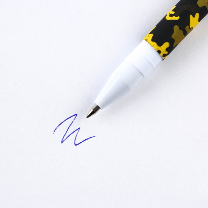 Ручка шариковая синяя паста 0.7 мм с колпачком «Крутому мужику» пластик софт-тач - фото 1926176896