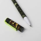 Ручка с колпачком и нанесением soft-touch «Настоящему герою», 0,7 мм, шариковая, паста синяя цена за 1 шт - Фото 4