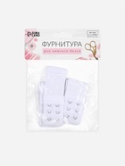 Застёжка для бюстгальтера, удлинитель, 3 ряда 2 крючка, 3.2×10.5 см, 5 шт., белая 5225005