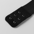 Застёжка-удлинитель для бюстгальтера, 3 ряда 2 крючка, 3,2 × 10,5 см, 5 шт, цвет чёрный - фото 9570684