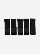 Застёжка для бюстгальтера, удлинитель, 3 ряда 2 крючка, 3.2×10.5 см, 5 шт., чёрная - Фото 3