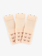 Застёжка для бюстгальтера, удлинитель, 3 ряда 2 крючка, 3.2×10.5 см, 5 шт., бежевая - Фото 3