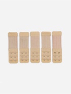 Застёжка для бюстгальтера, удлинитель, 3 ряда 2 крючка, 3.2×10.5 см, 5 шт., бежевая - Фото 3