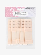 Застёжка для бюстгальтера, удлинитель, 3 ряда 2 крючка, 3.2×10.5 см, 5 шт., бежевая - Фото 7