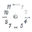 Часы-наклейка, серия: DIY, "Эмин", d-50 см, сек.стрелка 13 см, цифры 7.5 х 5 см, АА, серебро - фото 6389697