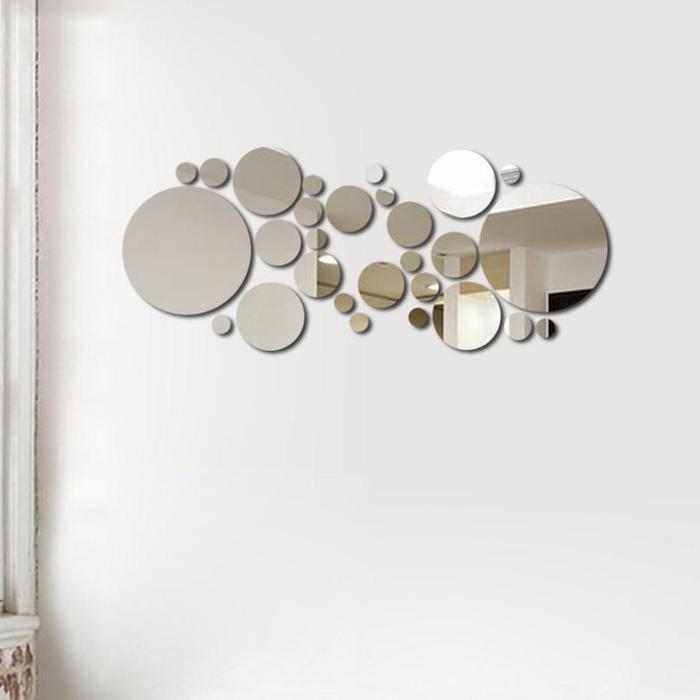 Наклейки интерьерные "Пузырьки", зеркальные, декор на стену, d от 2 до 15 см, 32 эл - Фото 1