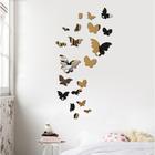 Наклейки интерьерные "Бабочки", зеркальные, декор на стену, набор 20 шт - фото 318474753