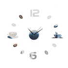 Часы настенные интерьерные для кухни, 3d "Время кофе", наклейка, большие, d-50 см - фото 295108611