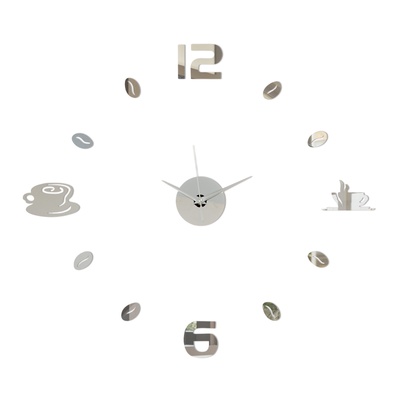 Часы настенные интерьерные «Время кофе», для кухни, 3D, наклейка, d=50 см