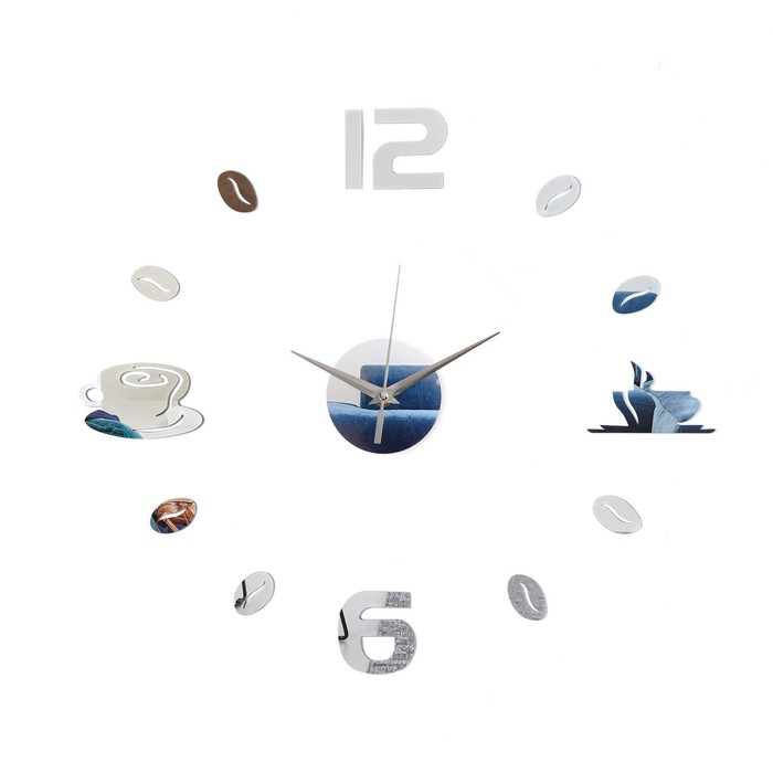 Часы-наклейка "Время кофе", d-50 см - фото 1898404479