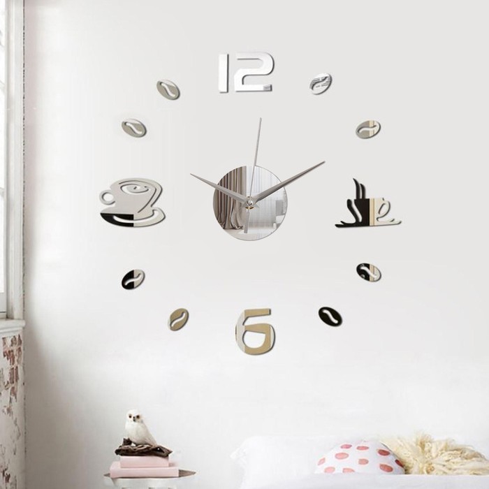 Часы-наклейка "Время кофе", d-50 см - фото 1898404480