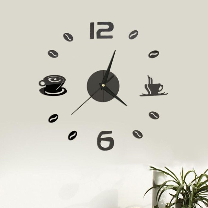 Часы-наклейка "Время кофе", d-50 см - фото 1896929231