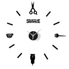 Часы-наклейка, серия: DIY, "Парикмахер", d-45 см, 1 АА, черные - фото 9191211