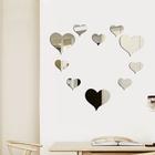 Наклейки интерьерные "Сердца", зеркальные, декор на стену, набор 10 шт, 14 х 15, 9 х 10 см - фото 318474791