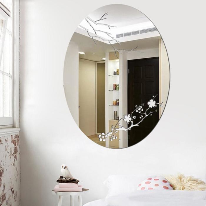 Зеркало настенное, наклейки интерьерные, зеркальные, декор на стену, панно 36.5 х 27 см - Фото 1