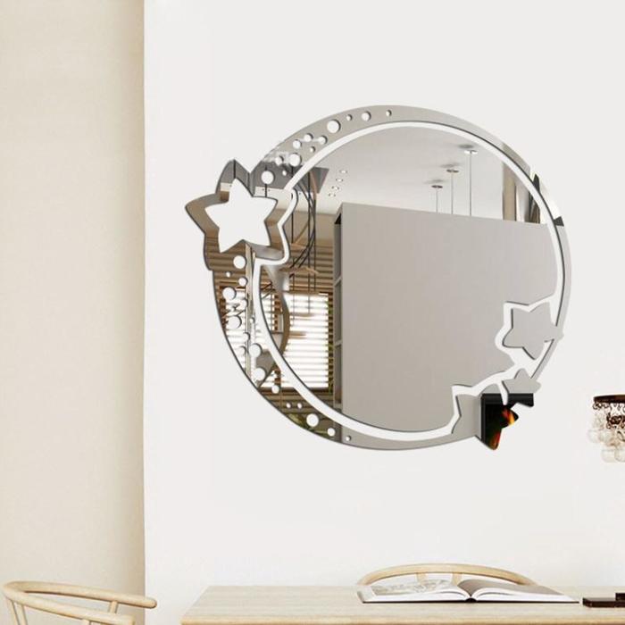 Зеркало настенное, наклейки интерьерные, зеркальные, декор на стену, панно 22 х 19 см - Фото 1