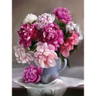 Алмазная мозаика с частичным заполнением на подрамнике «Пионы», 30×40 см - Фото 2