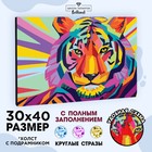 Алмазная мозаика на подрамнике 30x40 с полным заполнением «Тигр» - Фото 1