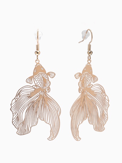 Серьги металл «Рыбка», волшебство, цвет золото