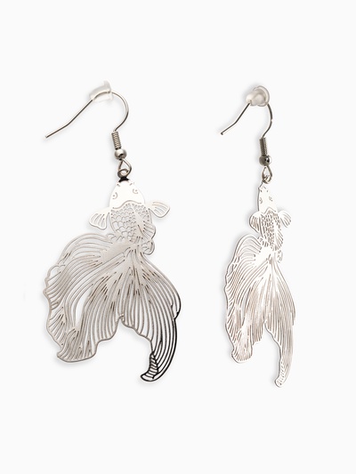 Серьги металл «Рыбка» волшебство, цвет серебро