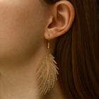 Серьги металл «Папоротник» листочек, цвет золото - Фото 2