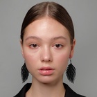 Серьги металл «Папоротник» листочек чёрные - Фото 3