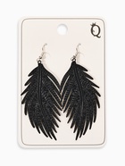 Серьги металл «Папоротник» листочек чёрные - Фото 5