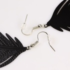 Серьги металл «Папоротник» листочек чёрные - Фото 7