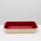 Туалет средний с сеткой 36 х 26 х 6,5 см, бордовый/бежевый - Фото 2