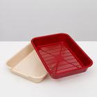 Туалет средний с сеткой 36 х 26 х 6,5 см, бордовый/бежевый - Фото 4