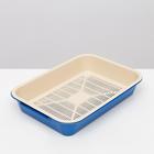 Туалет средний с сеткой 36 х 26 х 6,5 см, бежевый/тёмно-синий - Фото 4