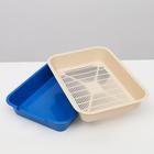 Туалет средний с сеткой 36 х 26 х 6,5 см, бежевый/тёмно-синий - Фото 5