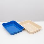 Туалет средний с сеткой 36 х 26 х 6,5 см, бежевый/тёмно-синий - Фото 6