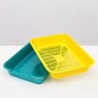 Туалет средний с сеткой 36 х 26 х 6,5 см, жёлтый/бирюзовый - Фото 4