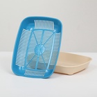 Туалет округлый с сеткой 33,5 х 25 х 6 см, голубой/бежевый - Фото 5