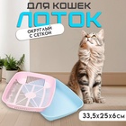 Туалет округлый с сеткой 33.5×25×6 см, розовый/голубой - Фото 1