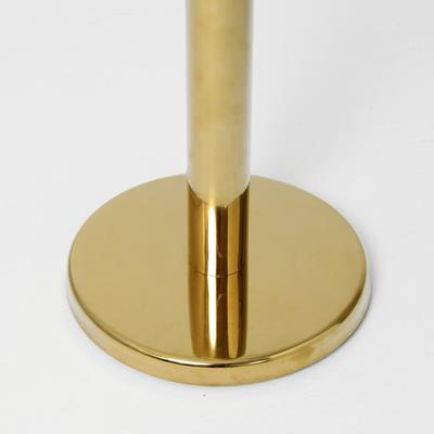 Стойка ограждения золотая, с красной вытяжной лентой 180 см, высота 90 см, d=6 см, напольный d=32 см