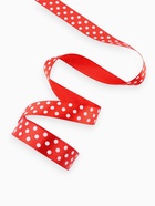 Лента атласная «Горошек», 25 мм, 23±1 м, красная №026 - Фото 3