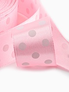 Лента атласная «Горошек», 25 мм, 23±1 м, розовая №004 - Фото 4