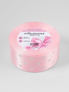 Лента атласная «Горошек», 40 мм, 23±1 м, розовая №004 - Фото 5