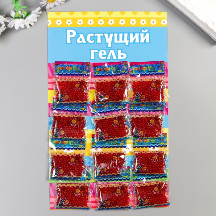 Растущий гель однотонный "Бордовый" набор 12 пакетов на блистере 5 гр 28х17 см - Фото 1