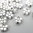 Бусины металл для творчества "Маленький цветочек" серебро набор 20 гр, 0,5х0,2 см - фото 321286280