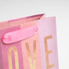 Пакет подарочный крафтовый горизонтальный, упаковка, «LOVE», S 15 х 12 х 5.5 см - Фото 3