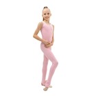 Комбинезон гимнастический на лямках, цвет розовый, лосины с вырезом, размер 34 - Фото 2