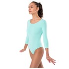 Купальник гимнастический Grace Dance, с рукавом 3/4, р. 42, цвет ментоловый - фото 57943549
