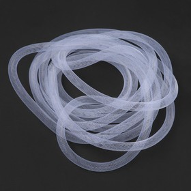 Бижутерная сетка-рукав, 10 мм, 5 м, цвет белый