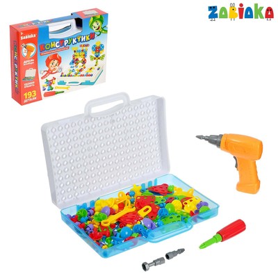 УЦЕНКА Конструктор винтовой «Конструктики» с шуруповёртом, 193 детали