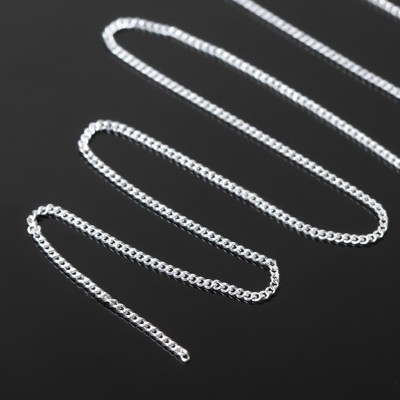 Цепочка витая с алмазной гранью (набор 5 шт.) 0,3×0,2 мм, цвет серебро, L=100 см