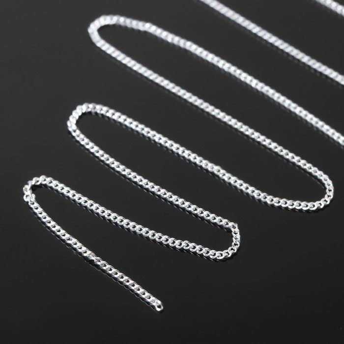 Цепочка витая с алмазной гранью (набор 5 шт.) 0,3×0,2 мм, цвет серебро, L=100 см - Фото 1